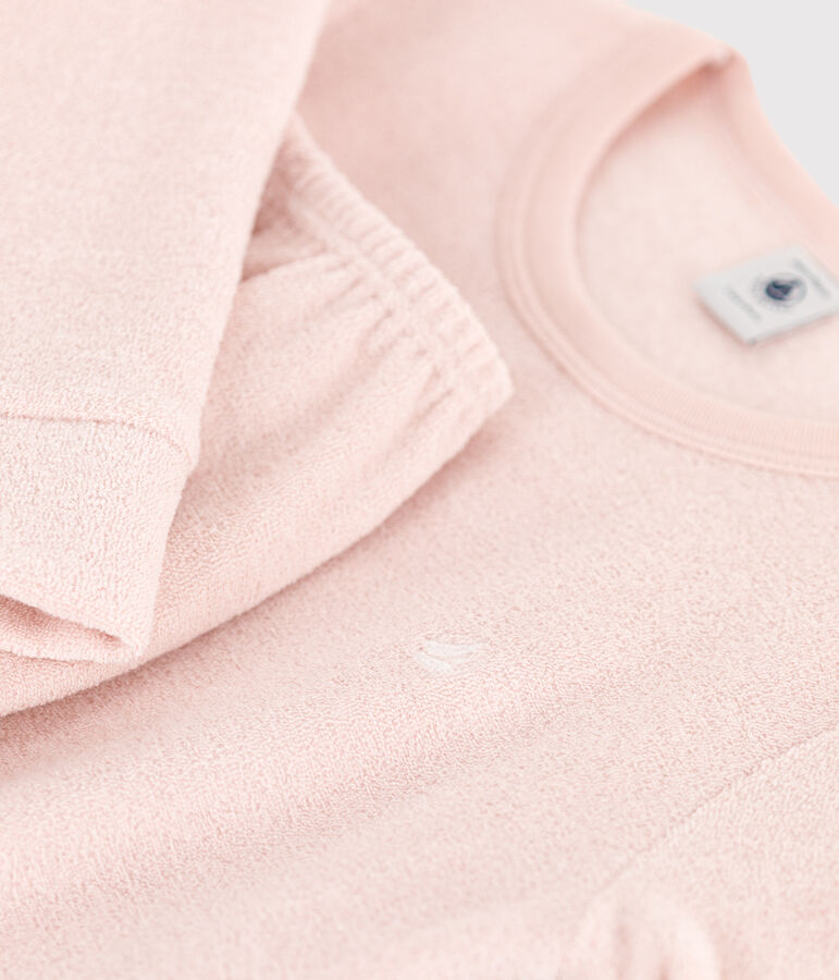 Pigiama in spugna bouclette grattata per bimba/bimbo rosa SALINE