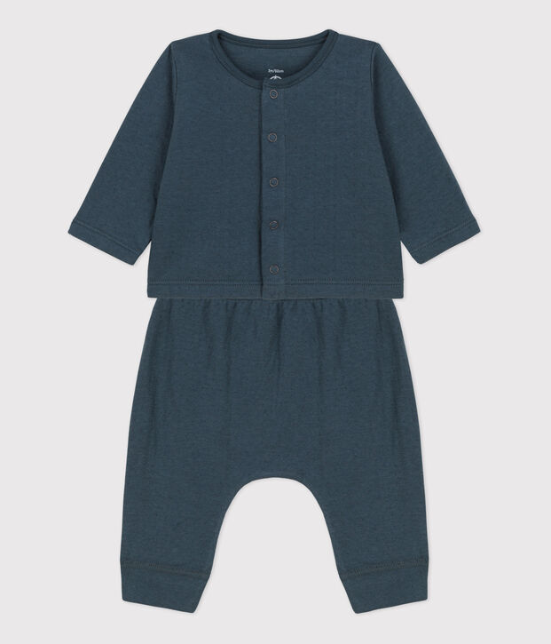 Completo 2 pezzi beb&egrave; in tubique biologico grigio