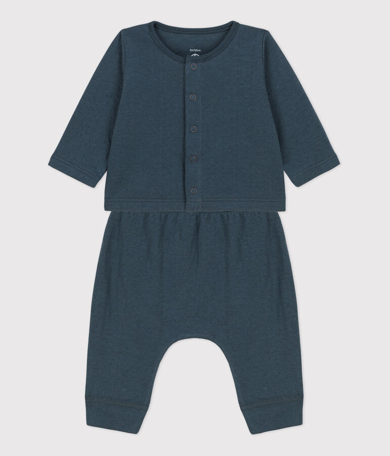 Completo 2 pezzi beb&egrave; in tubique biologico grigio