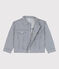 Giacca in tela di cotone a righe bambina blu MEDIEVAL/bianco MARSHMALLOW