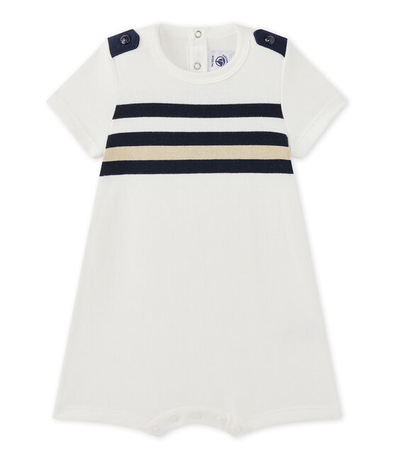 Tutina corta bebè bambino bianco MARSHMALLOW/bianco MULTICO