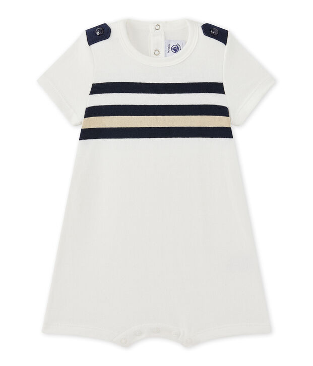 Tutina corta beb&egrave; bambino bianco/multicolore