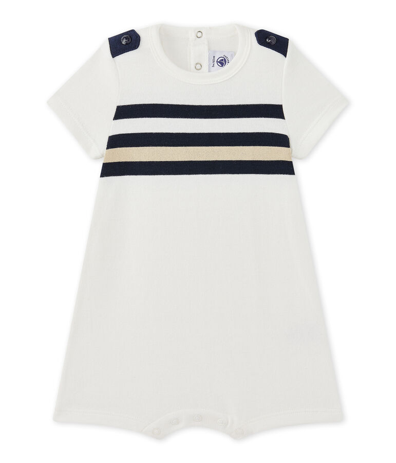 Tutina corta beb&egrave; bambino bianco/multicolore