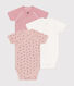 Set di 3 body incrociati a maniche corte in cotone neonato