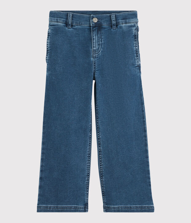 Pantaloni flare in denim bambina blu