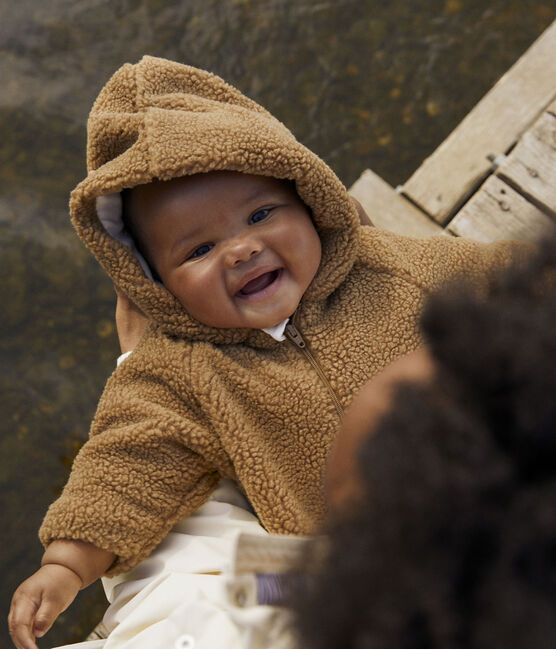 Tutina imbottita con cappuccio in sherpa bebè marrone BRINDILLE