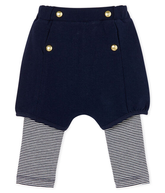 Leggings con short bebè femmina blu SMOKING/bianco MARSHMALLOW