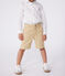 Bermuda bambino in tela di cotone a righe beige FACILE
