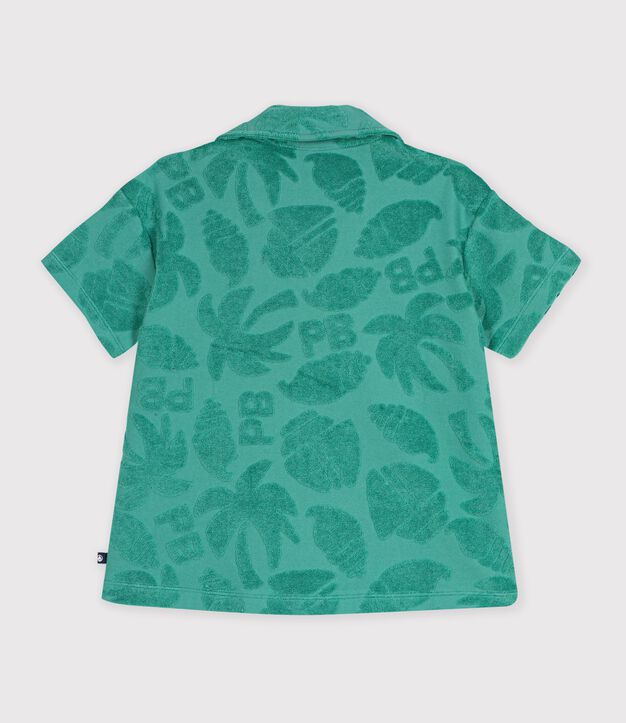 Camicia a maniche corte in cotone bambino verde
