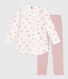Camicia da notte e leggings bambina in tessuto felpato con stampa a cuori