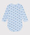 Body incrociati a maniche lunghe in cotone neonato blu TOUDOU/ ALASKA