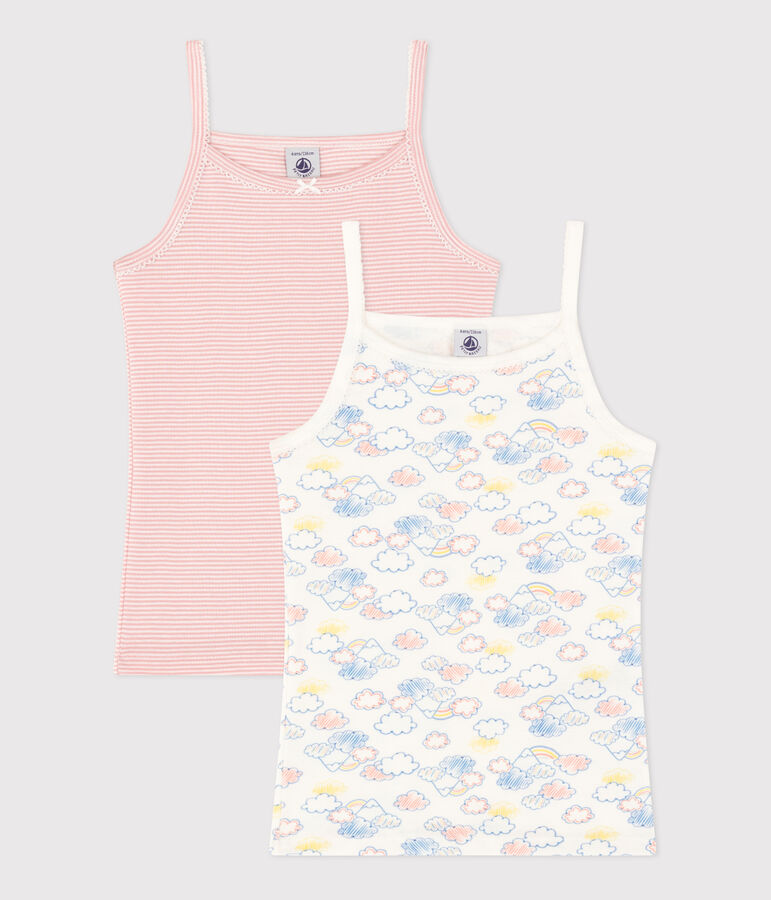 Confezione da 2 canottiere con spalline arcobaleno in cotone bambino multicolore