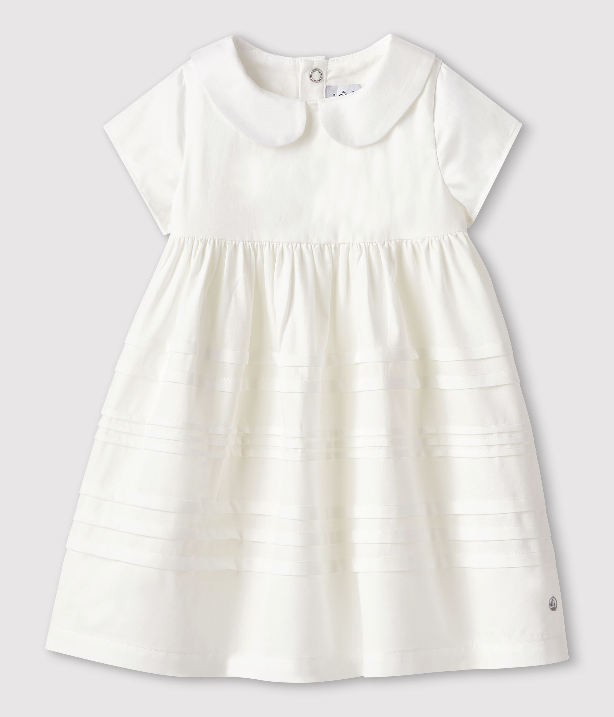 Abito da cerimonia in raso bebè femmina. MARSHMALLOW | Petit Bateau