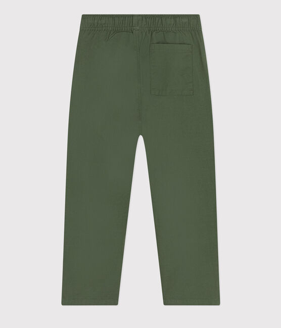 Pantalone bambino in tela di cotone verde CROCO