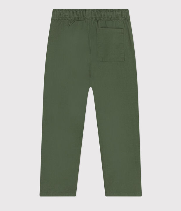 Pantalone bambino in tela di cotone verde