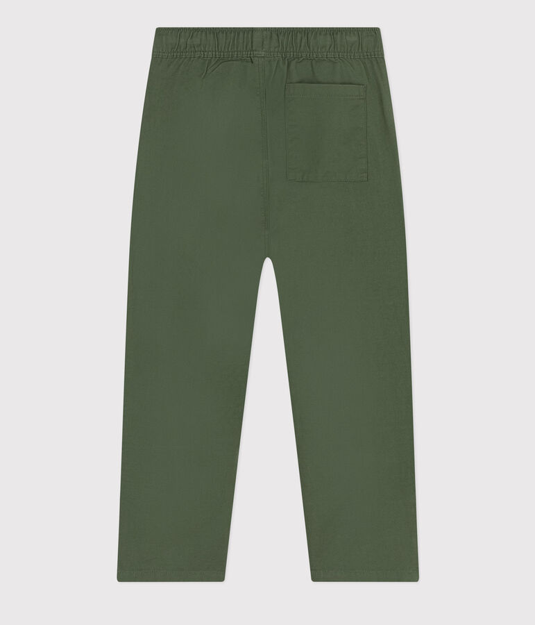 Pantalone bambino in tela di cotone verde CROCO