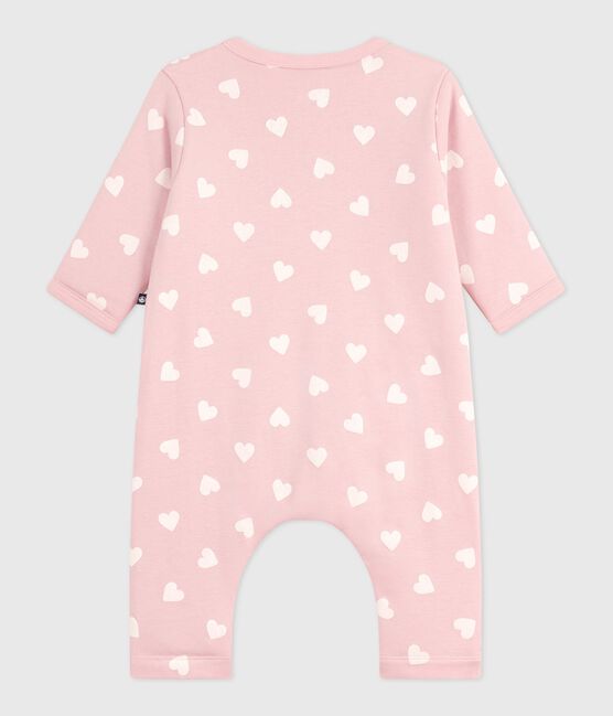 Tutina imbottita in cotone con stampa a cuori neonata rosa JOLI/ MILK