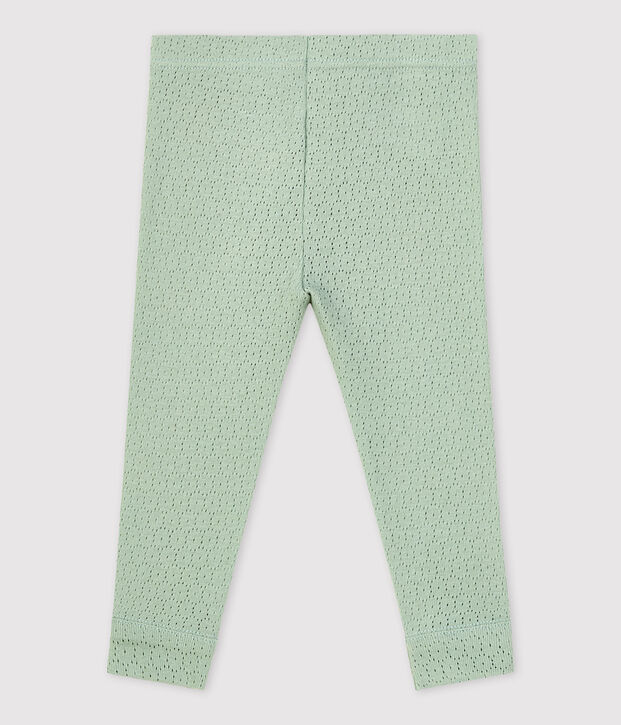 Leggings in maglia traforata per beb&egrave; verde