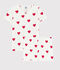 Pigiama short per bambini in cotone con stampa a cuori bianco/rosso