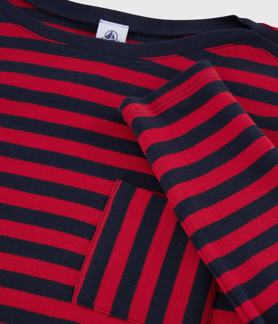 T-shirt a righe Donna blu SMOKING/rosso TERKUIT