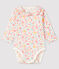 Body a fiori da neonata a costine bianco MARSHMALLOW/bianco MULTICO