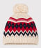 Cuffietta in lana jacquard neonato bianco AVALANCHE/ MULTICO