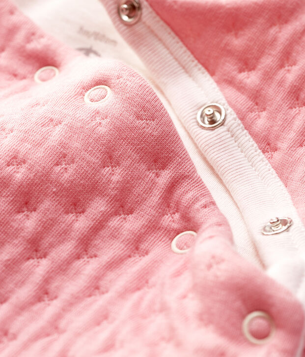Tutina lunga beb&egrave; in tubique trapuntato rosa