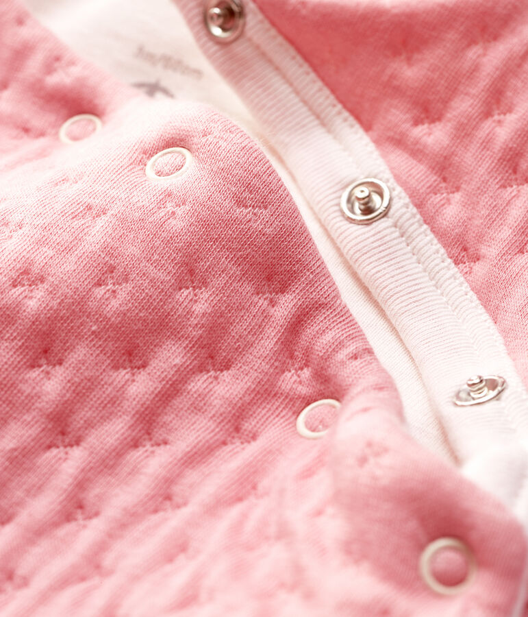 Tutina lunga beb&egrave; in tubique trapuntato rosa CHARME