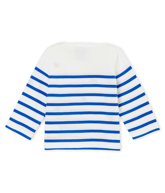 Marinière creativa per bebé femmina bianco MARSHMALLOW/blu PERSE