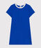 Abito a maniche corte in cotone bambina blu CALVIN
