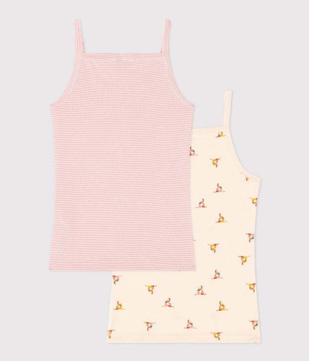 Confezione da 2 canottiere con spalline in cotone bambino multicolore