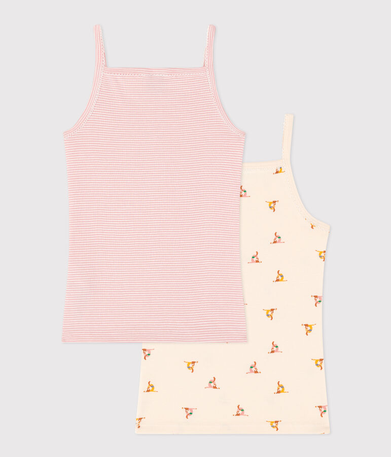 Confezione da 2 canottiere con spalline in cotone bambino multicolore