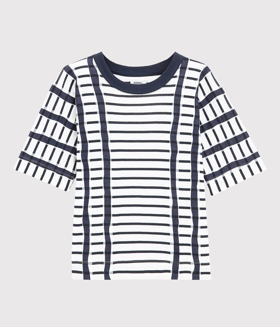 T-shirt kimono bianco MARSHMALLOW/blu SMOKING