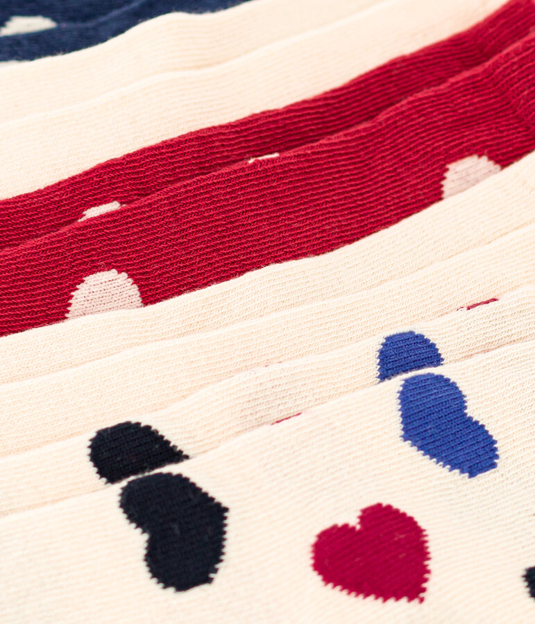 Confezione da 5 paia di calzini a cuori bambino unisex multicolore