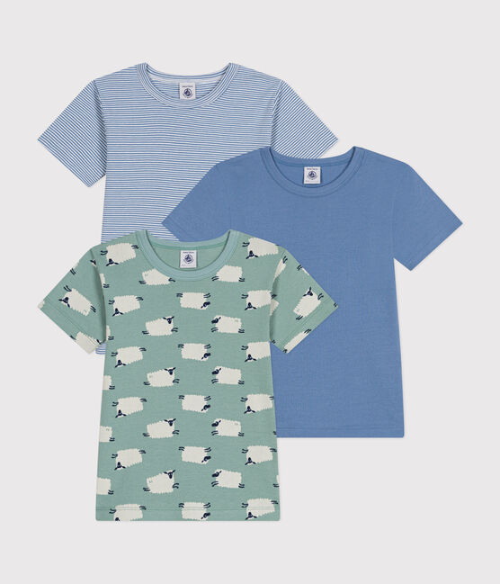Set di 3 T-shirt a maniche corte in cotone a pecorelle bambino variante 1