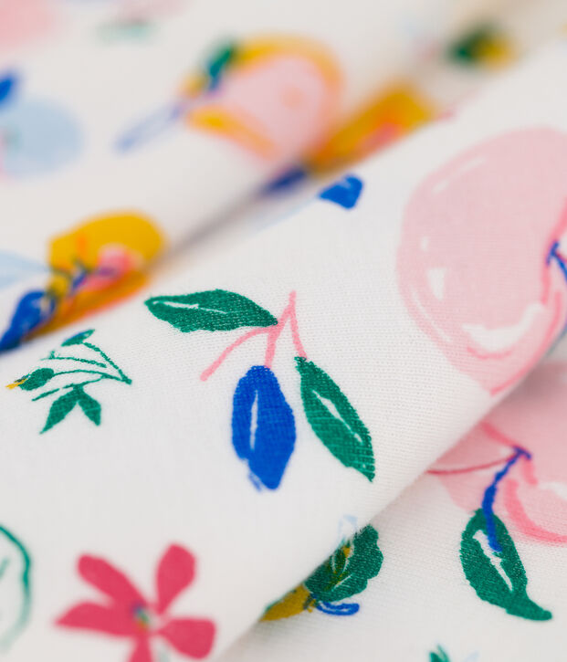 Gonna in cotone bambina bianco/multicolore