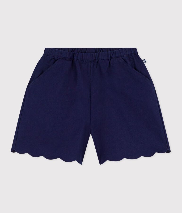 Shorts in cotone tinta unita bambina blu SOIR