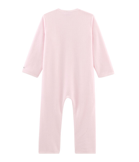 Tutina da bambina in pile rosa VIENNE/grigio MISTIGRI