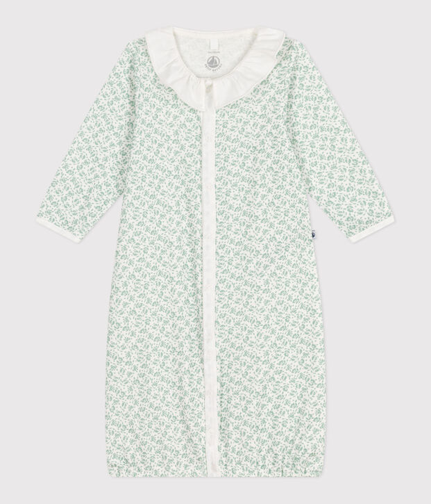 Sacco nanna in cotone con colletto a fiori neonato bianco/multicolore