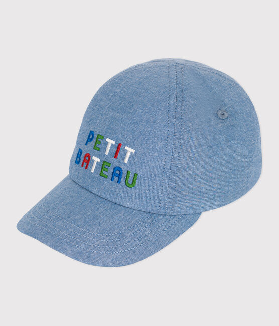 Berretto Petit Bateau in denim chiaro neonato blu DENIM CLAIR