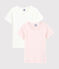 Confezione da 2 t-shirt maniche corte traforate pastello bambina in cotone biologico variante 1