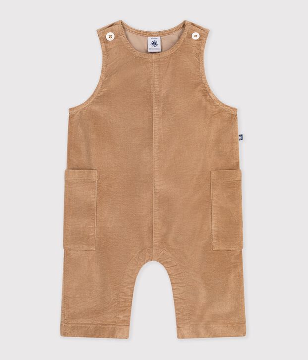 Tutina lunga in ciniglia tinta unita neonato LATTE