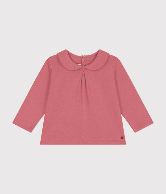 Blusa bebè in cotone con colletto rosa ROSEWOOD