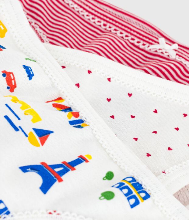 Set di slip in cotone con stampa Parigi bambina multicolore