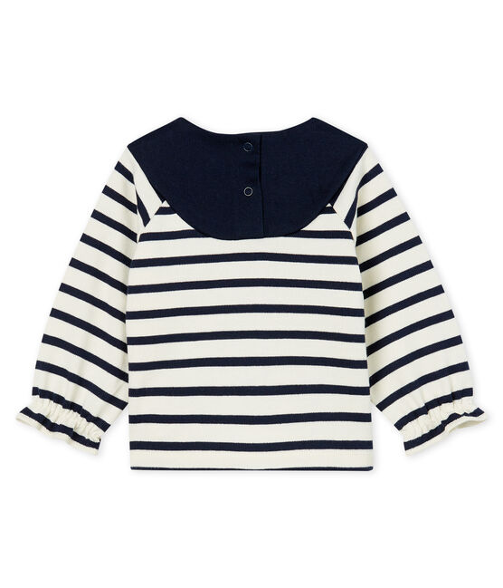 Marinière bambina rivisitata beige COQUILLE/blu SMOKING CN