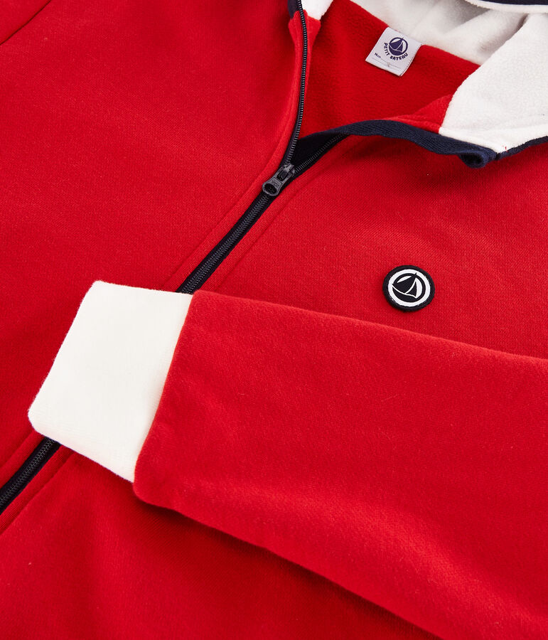 Felpa con cappuccio bambino rosso/blu