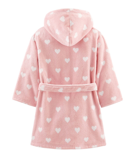 Accappatoio bambina in spugna rosa CHARME/bianco MARSHMALLOW