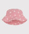 CAPPELLO DA BAMBINA IN GARZA DI COTONE CON FIORI ROSA rosa CHARME/bianco MARSHMALLOW