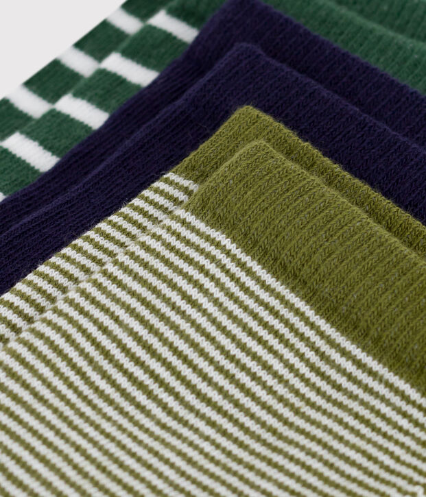 3 paia di calzini in cotone a righe bambino multicolore