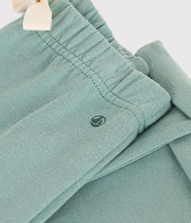 Pantaloni a righe in jersey spesso per beb&egrave; verde